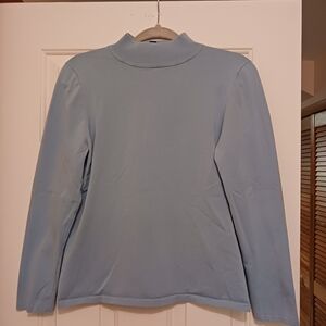 Pendleton Silk Blend Mock Neck Sweater Blue Size‎ M Long Sleeve Knit Top